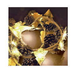 Guirnalda rústica de cuerda de piña con luz LED para vacaciones