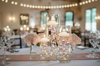 120 perles "flottantes" roses et blanches avec des accents de pierres précieuses étincelantes - Décorations de vase sans trou et tailles assorties et dispersions de table