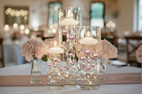 120 perles "flottantes" roses et blanches avec des accents de pierres précieuses étincelantes - Décorations de vase sans trou et tailles assorties et dispersions de table