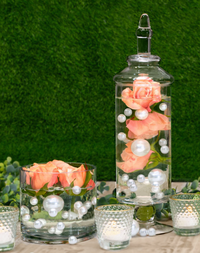 Peach Roses - Realistic - With Option of Floating Transparent Water Gels