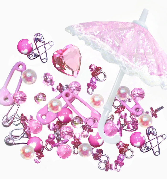 100 "Floating" Pink Baby Shower - Jumbo/Assorted Sizes Vase Fillers for Decoring Centerpieces