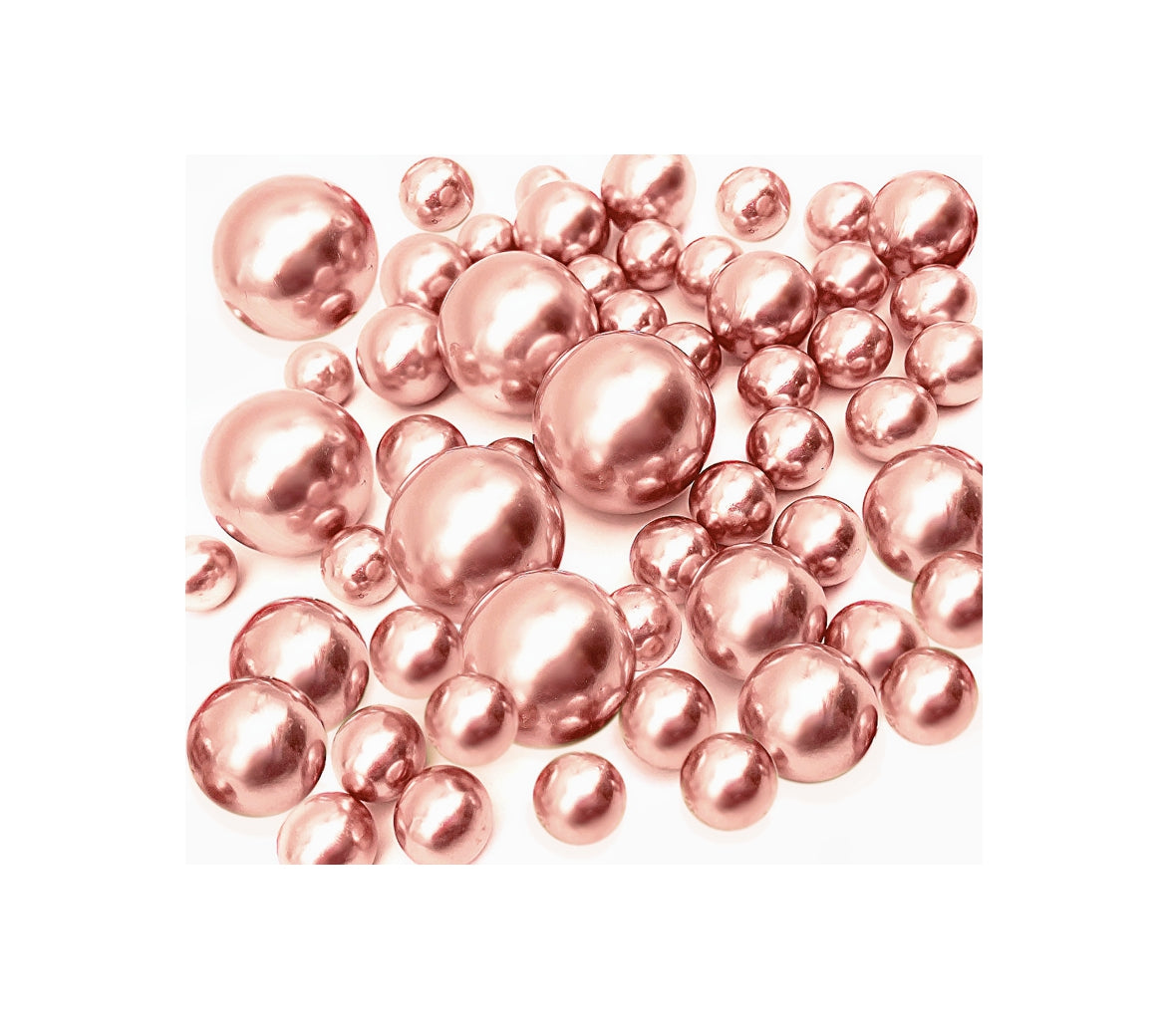 Perles "flottantes" en or rose clair - Décorations de vase sans trou Jumbo/Tailles assorties
