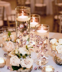 Perles "flottantes" en or rose clair - Décorations de vase sans trou Jumbo/Tailles assorties