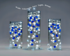 Gemas azul real y perlas de plata - Sin agujero Jumbo/Tamaños variados Decoraciones de jarrón y Dispersión de mesa