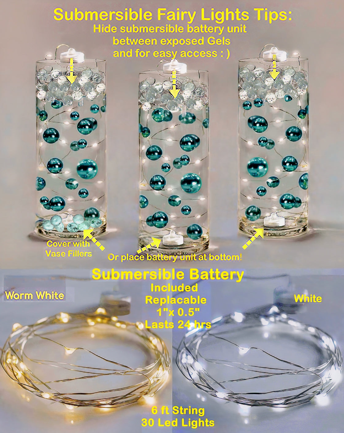 פנינים שחורות "צפות" - ללא חור ג'מבו / קישוטי אגרטל במגוון גדלים