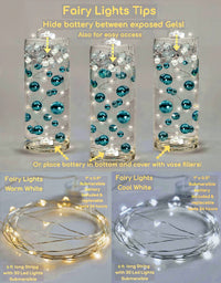 80 perlas y gemas de oro rosa claro "flotantes" sin agujeros Jumbo y tamaños variados decoraciones de jarrón + incluye geles de agua transparentes para hacer flotar las perlas