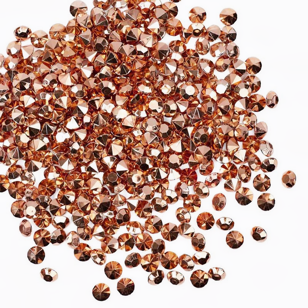 Akzente im Diamantschliff aus 450 Metallic-Roségold – Tischstreuung