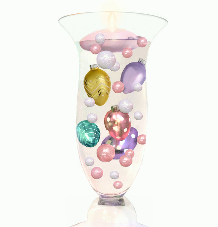 40 Floating Easter Eggs-Iridescent beads-Pearls-Jumbo Sizes-Fills 1 Gallon for Your Vases With Transparent Gels Floating Measured Kit-Vase Decorations