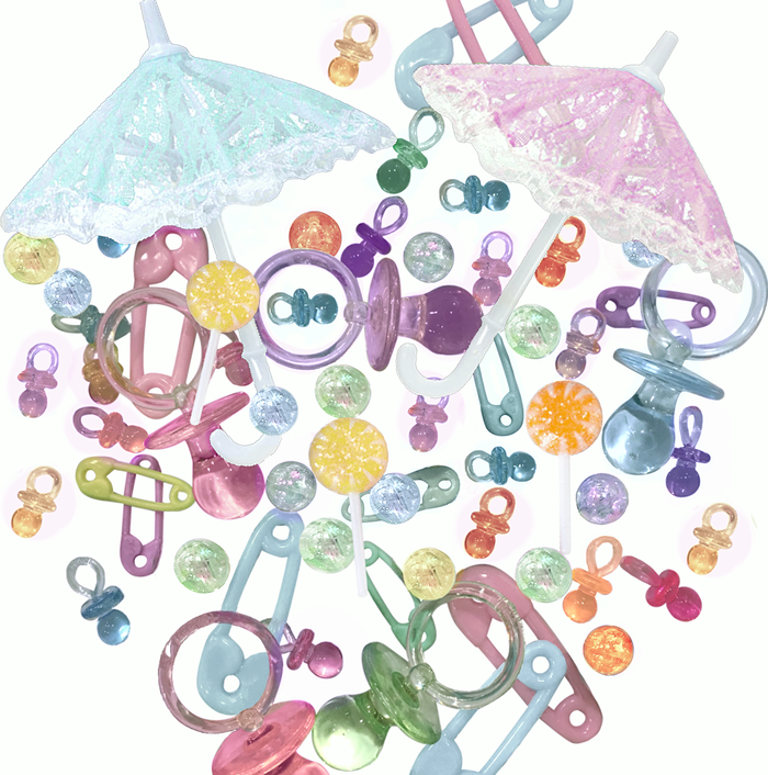 100 remplisseurs de vase neutres « flottants » de perles et pierres précieuses pour fête prénatale - décorations de vase de tailles Jumbo/assorties et dispersions de table