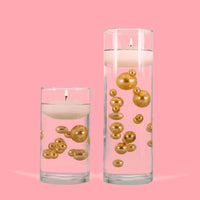 120 perles "flottantes" roses et blanches avec des accents de pierres précieuses étincelantes - Décorations de vase sans trou et tailles assorties et dispersions de table