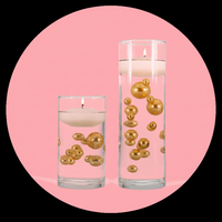 120 perles "flottantes" roses et blanches avec des accents de pierres précieuses étincelantes - Décorations de vase sans trou et tailles assorties et dispersions de table