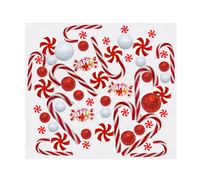 50 Floating Christmas Red/White Candy Canes-Peppermints-Candy-Pearls-Fills 4 Medium Size Vases-Including the Floating Gels- With Option of 3 Submersible Fairy Lights