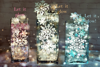 50 Floating Sparkling White and Turquoise Snowflakes-Snowballs-Fills 1 Gallon-With Transparent Gels Floating Kit-Option of 3 Floating Submersible Fairy Lights Strings