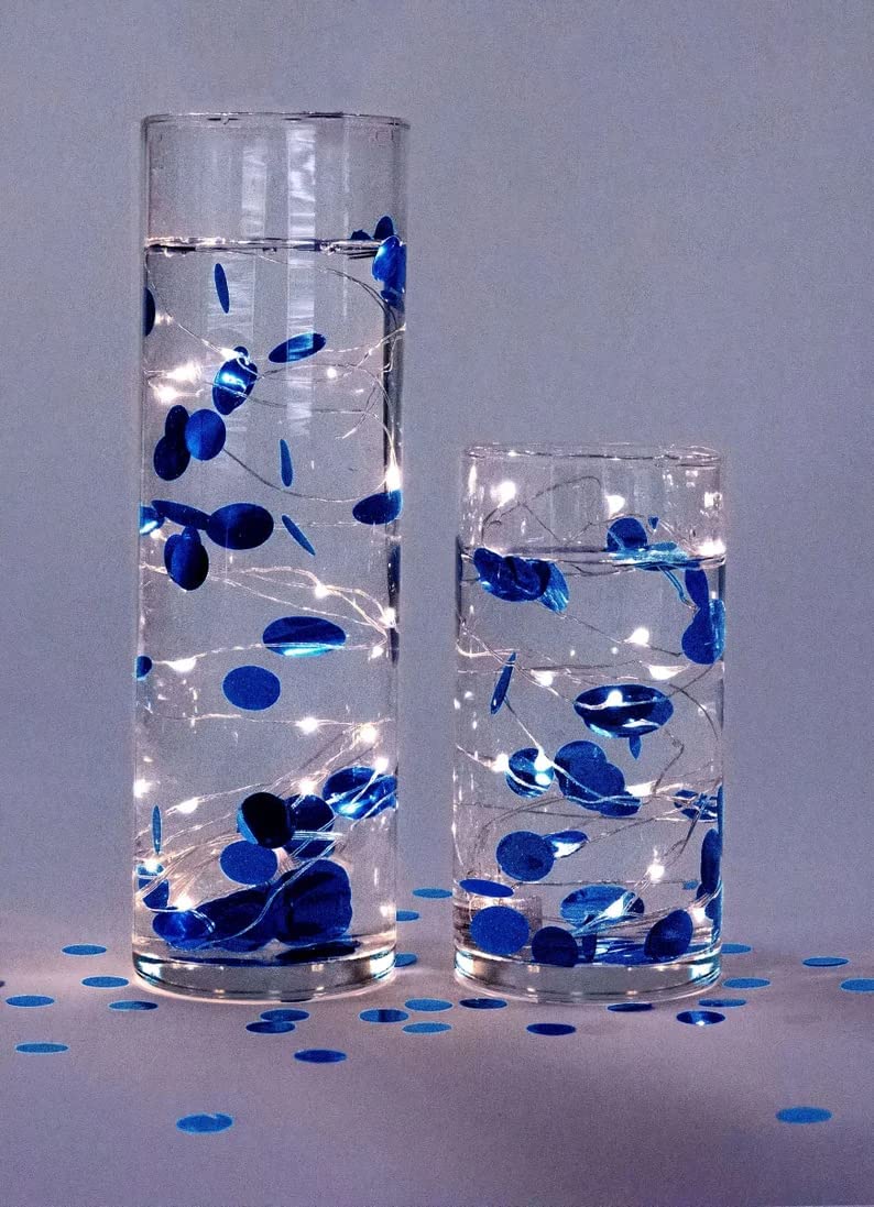 "Floating" Konfetti Metallic Royal Blue mit Fairy Lights Option - Vasendekorationen & Tischstreuer