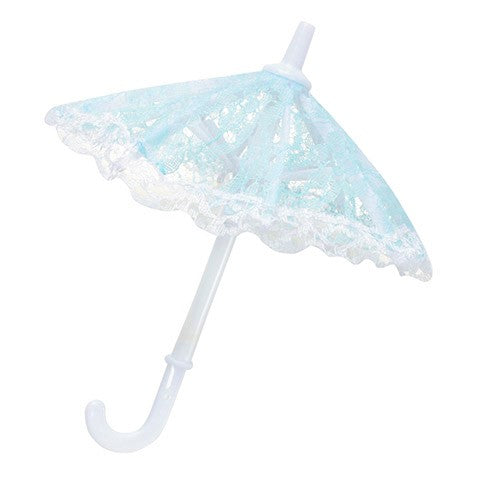 Mini-Spitzenschirme - Babyblau - 7" - 6 Stk