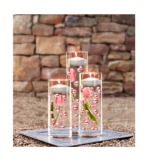 Perles "flottantes" en or rose clair - Décorations de vase sans trou Jumbo/Tailles assorties