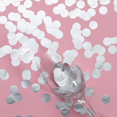 Confeti flotante plateado metálico con opción de luces de hadas - Decoraciones de jarrones y dispersión de mesa