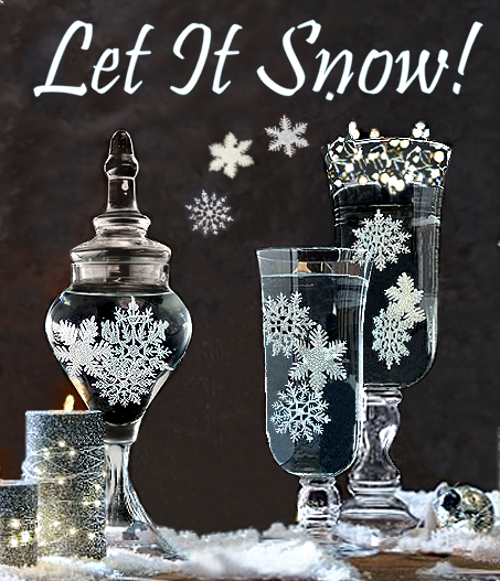 50 Floating Snowflakes-Sparkling Snowballs-Fills 1 Gallon for Your Vases-With Transparent Gels Floating Kit-Option of 3 Submersible Fairy Lights Glow