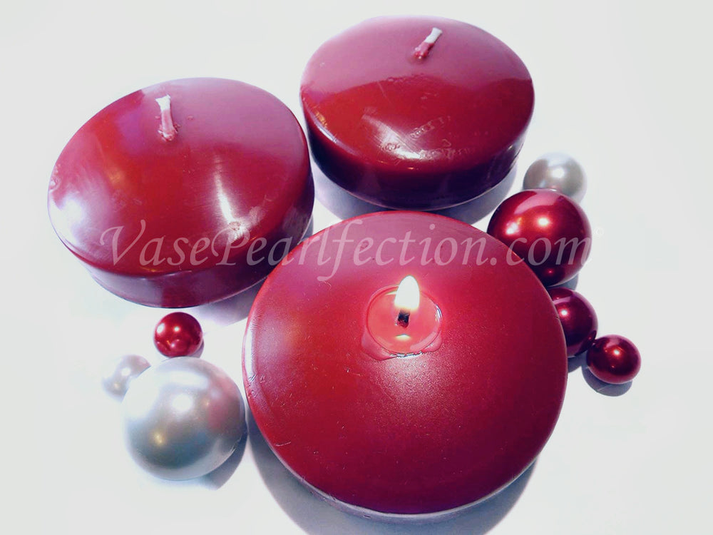 Bougies flottantes de 8,9 cm. Lot de 3 bougies non parfumées.