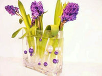 75 Purple Plum Floating Pearls-Fills 1 Gallon of Floating Transparent Gels for Vases-With Pre-Measured Prep Bag-With Option of 3 Fairy Lights Stings