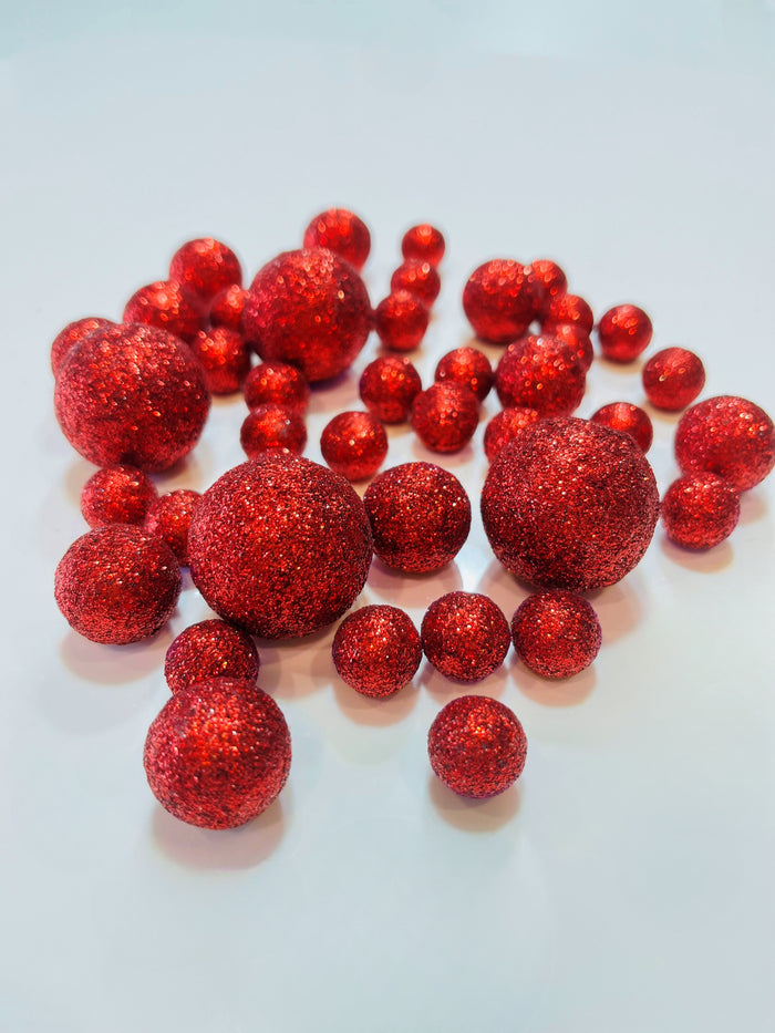 Floating Red Glitter Pearls-Including Transparent Gels Kits For Floating-Option of Submersible Fairy Lights-Vase Decorations