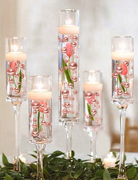 Perles "flottantes" en or rose clair - Décorations de vase sans trou Jumbo/Tailles assorties